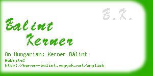 balint kerner business card