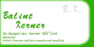 balint kerner business card